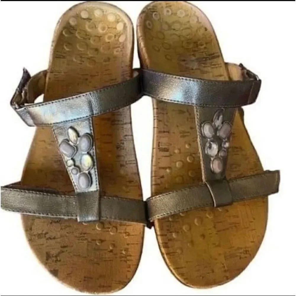 Vionic women’s Viviana gold comfort, adjustable strap, sandals, size 11 